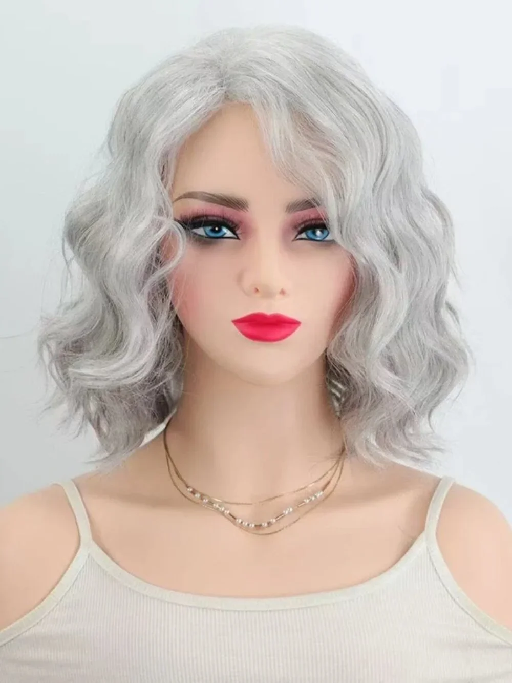 gray and white trendy wig